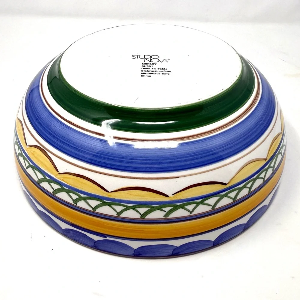 Studio‎ Nova Merlot SH301 Oven to Table Serving Bowl Yellow Green Blue Grapes 9